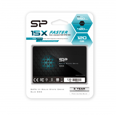 SILICON POWER Slim S55 - SSD - 120 GB - internal - 2.5" - SATA 6Gb / s - 1