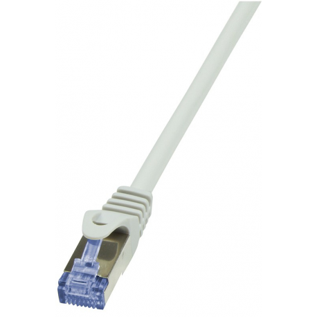 LogiLink PrimeLine - Patch cable - RJ-45 (M) to RJ-45 (M) - 50 cm - SFTP, PiMF - CAT 6a - halogen-free, molded, snagless - grey - 2