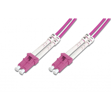 DIGITUS - Patch cable - LC multi-mode (M) to LC multi-mode (M) - 5 m - fibre optic - duplex - 50 / 125 micron - OM4 - halogen-free - aqua - 2