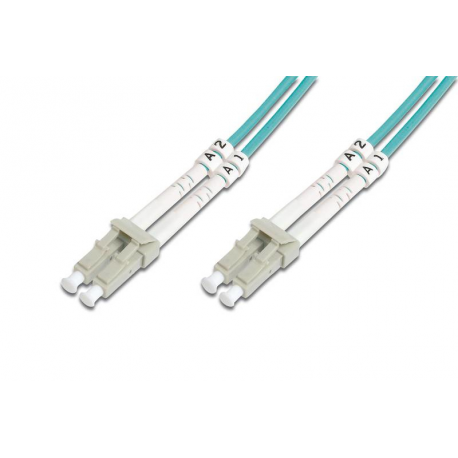 DIGITUS - Patch cable - LC multi-mode (M) to LC multi-mode (M) - 2 m - fibre optic - duplex - 50 / 125 micron - OM4 - halogen-free - purple, RAL 4003 - 2