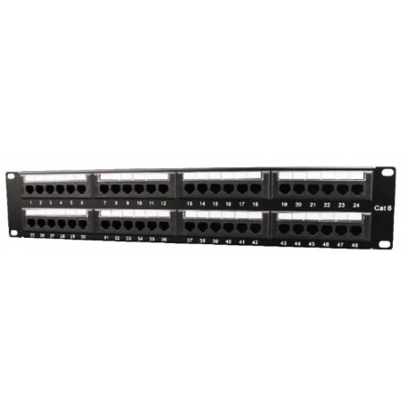 Gembird NPP-C624-002 - Patch panel with cable management - CAT 6 - STP - black - 1U - 19" - 24 ports - 2