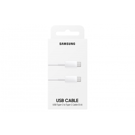 Samsung EP-DN975 - USB cable - USB-C (M) to USB-C (M) - USB 2.0 - 1 m - USB Power Delivery (5A, 100W) - white - for Galaxy Note10, Note10+, Note10+ 5G - 2