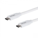 StarTech.com USB C to USB C Cable - 6 ft / 2m - 5A PD - M/M - White - USB 2.0 - USB-IF Certified - USB Type C Cable - USB C Charging Cable (USB2C5C2MW) - USB cable - USB-C (M) to USB-C (M) - Thunderbolt 3 / USB 2.0 - 5 A - 2 m - white