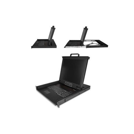 StarTech.com Rackmount KVM Console, Single Port VGA KVM with 17" LCD Monitor for Server Rack, Fully Featured Universal 1U LCD KVM Drawer with Cables & Hardware, USB Support, 50,000 MTBF - LCD KVM Concole Drawer (RKCONS1701) - KVM console with KVM switch - 1 ports - 17" - rack-mountable - 1280 x 1024 @ 60 Hz - 250 cd/m² - 1000:1 - 5 ms - VGA - black - 1U - 1