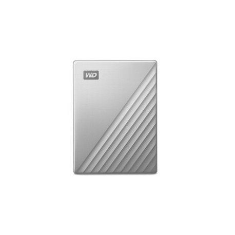 WD My Passport Ultra for Mac WDBPMV0050BSL - Hard drive - encrypted - 5 TB - external (portable) - USB 3.1 (USB-C connector) - 256-bit AES - silver - 0