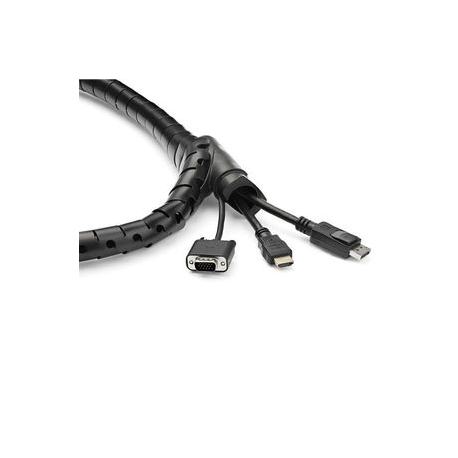 StarTech.com 1.5m (4.9ft) Cable Management Sleeve - Spiral - 1.8" (45mm) Diameter - W /  Cable Loading Tool (CMSCOILED3) - Cable sleeving kit - black - 1.5 m - 3