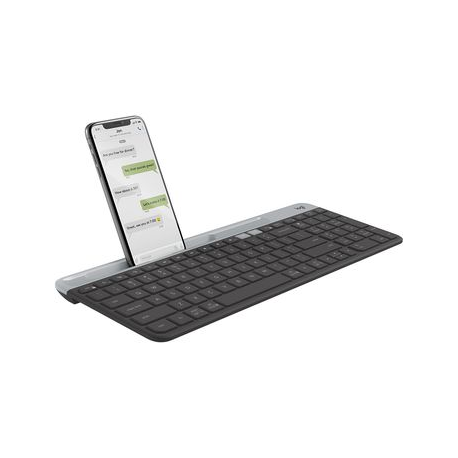 Logitech Slim Multi-Device K580 - Keyboard - Bluetooth, 2.4 GHz - Pan Nordic - graphite - 2