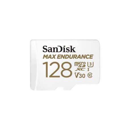 SanDisk Max Endurance - Flash memory card (microSDXC to SD adapter included) - 128 GB - Video Class V30 / UHS-I U3 / Class10 - microSDXC UHS-I - 0