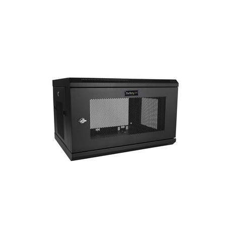 StarTech.com 2 Post 6U 19" Wall Mount Network Cabinet, 15" Deep Locking IT Switch Depth Enclosure, Vented Computer / Electronics Equipment Data Rack with Shelf & Hook & Loop Tape  / Assembled - 19 Inch Wall Cabinet (RK616WALM) - Rack enclosure cabinet - wall mountable - black - 6U - 7
