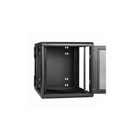 StarTech.com 12U 19" Wall Mount Network Cabinet, 4 Post 24" Deep Hinged Server Room Data Cabinet- Locking Computer Equipment Enclosure with Shelf, Flexible Vented IT Rack, Pre-Assembled - 12U Vented Cabinet (RK1232WALHM) - Rack enclosure cabinet - wall mountable - black - 12U - 4