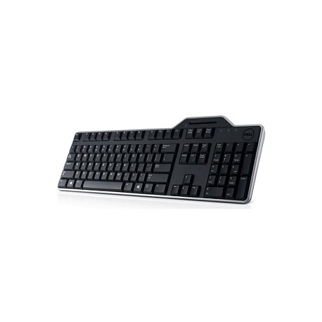 Dell Keyboard US/European (QWERTY) Dell KB-813 Smartcard Reader USB Keyboard Black Kit Dell - 3