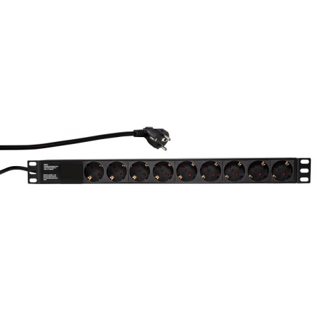 LogiLink - Power distribution unit (rack-mountable) - AC 250 V - input: CEE 7 / 7 - output connectors: 9 (power) - 1U - 19" - black, RAL 9005 - 1
