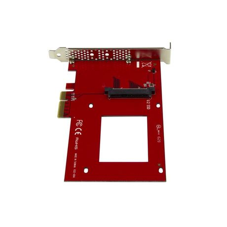 StarTech.com U.2 to PCIe Adapter for 2.5" U.2 NVMe SSD - SFF-8639 - x4 PCI Express 3.0 - Interface adapter - 2.5" - Ultra M.2 Card - PCIe 3.0 x4 - red - for P / N: BNDTB10GI, BNDTB210GSFP, BNDTB310GNDP, BNDTB410GSFP, BNDTB4M2E1, BNDTBUSB3142 - 1