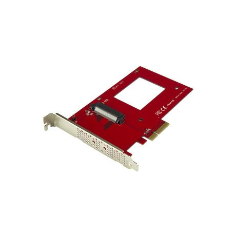StarTech.com U.2 to PCIe Adapter for 2.5" U.2 NVMe SSD - SFF-8639 - x4 PCI Express 3.0 - Interface adapter - 2.5" - Ultra M.2 Card - PCIe 3.0 x4 - red - for P / N: BNDTB10GI, BNDTB210GSFP, BNDTB310GNDP, BNDTB410GSFP, BNDTB4M2E1, BNDTBUSB3142 - 10