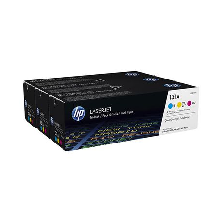 HP 131A - 3-pack - yellow, cyan, magenta - original - LaserJet - toner cartridge (U0SL1AM) - for LaserJet Pro 200 M251n, 200 M251nw, 200 M276nw, MFP M276n, MFP M276nw - 5
