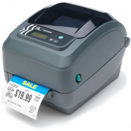 Zebra GX420t - Label printer - direct thermal  /  thermal transfer - Roll (10.8cm) - 203 dpi - up to 152 mm / sec - parallel, USB, serial - 2