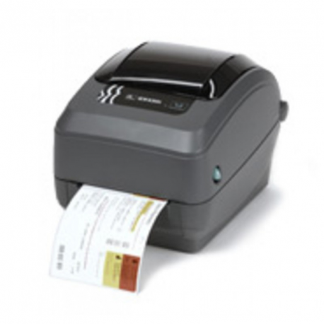 Zebra GX Series GX430t - Label printer - direct thermal  /  thermal transfer - Roll (10.8cm) - 300 dpi - up to 102 mm / sec - USB, LAN, serial - peeler - 3