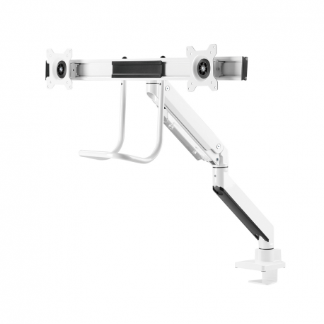 Neomounts by Newstar Select NM-D775DX - Mounting kit - for 2 LCD displays (full-motion) - white - screen size: 10"-32" - clamp mountable, grommet, desk-mountable - 2
