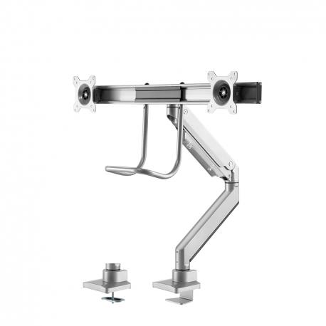 Neomounts by Newstar Select NM-D775DX - Mounting kit - for 2 LCD displays (full-motion) - silver - screen size: 10"-32" - clamp mountable, grommet, desk-mountable - 3