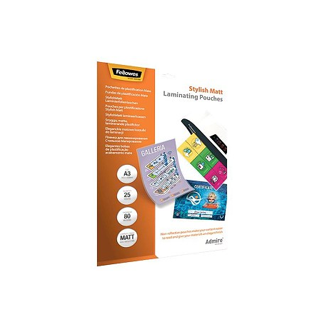 Fellowes Admire Stylish Matt - 80 micron - 25-pack - A3 (297 x 420 mm) lamination film - 0
