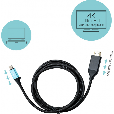 i-Tec - Video cable - USB-C male to HDMI male - 2 m - 4K support - 3