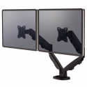 Fellowes - Mounting kit - for 2 monitors (adjustable dual arms) - metal - black, RAL 9017 - screen size: 10"-39" - clamp mountable, grommet, desk-mountable