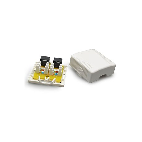 Cablexpert NCAC-2F5E-01 - Network surface mount box - CAT 5e - FTP - RJ-45 X 2 - white - 3