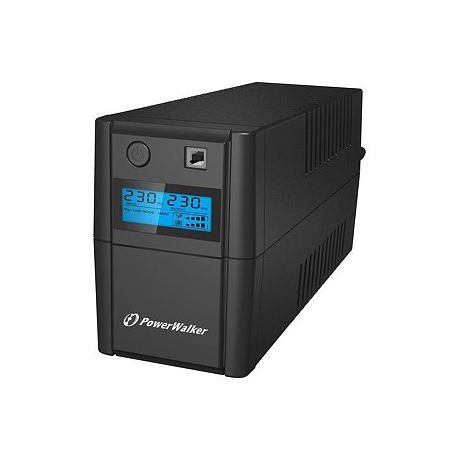PowerWalker VI 850 LCD FR - UPS - AC 230 V - 480 Watt - 850 VA 9 Ah - USB - output connectors: 2 - 6