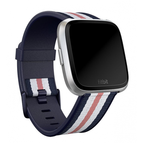 Fitbit Woven Hybrid - Large - strap for smart watch - pink navy - for Fitbit Versa - 1