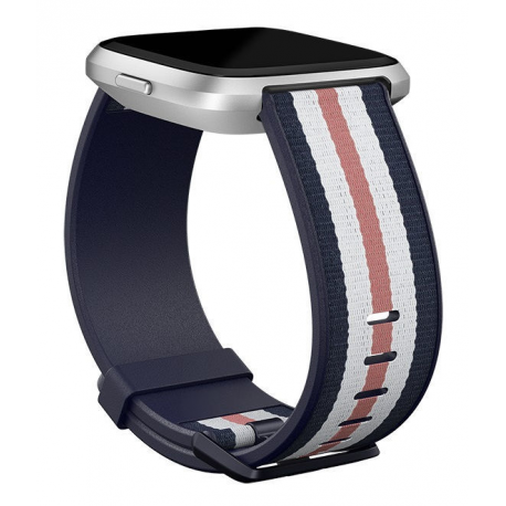 Fitbit Woven Hybrid - Large - strap for smart watch - pink navy - for Fitbit Versa - 2