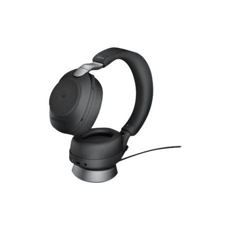 Jabra Evolve2 85 MS Stereo - Headset - full size - Bluetooth - wireless, wired - active noise cancelling - 3.5 mm jack - noise isolating - black - Certified for Microsoft Teams - 0