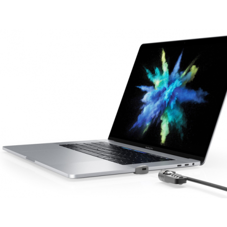 Compulocks MacBook Pro Touch Bar Lock Adapter (Cable Lock Not Included) - Security slot lock adapter - silver - for Apple MacBook Pro with Touch Bar 13.3" 4x Thunderbolt 3 (Late 2016, Mid 2017, Mid 2018, Mid 2019, Early 2020); MacBook Pro with Touch Bar 15.4" (Late 2016, Mid 2017, Mid 2018, Mid 2019) - 10