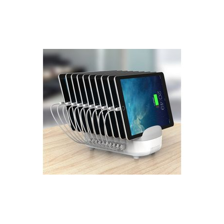 Compulocks 10 Ports USB Charging Dock Station With EU Plug - Charging station - 120 Watt - 2.4 A - 10 output connectors (USB) - 6