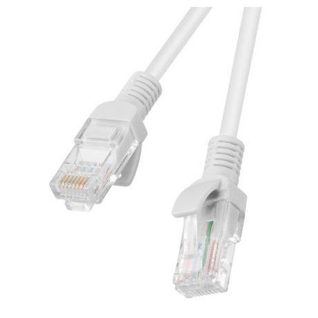 Lanberg - Patch cable - RJ-45 (M) to RJ-45 (M) - 1 m - UTP - CAT 5e - stranded - grey, RAL 7035 - 1