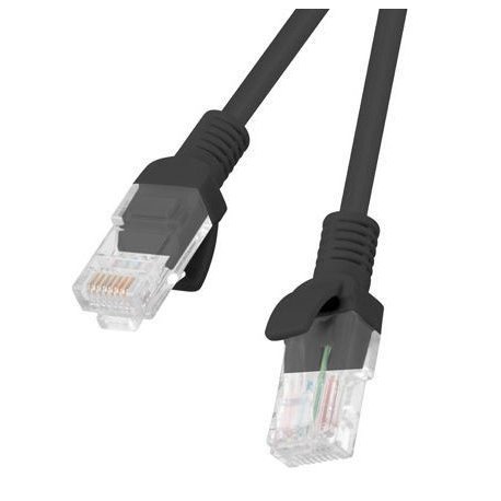 Lanberg - Patch cable - RJ-45 (M) to RJ-45 (M) - 50 cm - UTP - CAT 5e - molded, snagless, stranded - black, RAL 9004 - 1