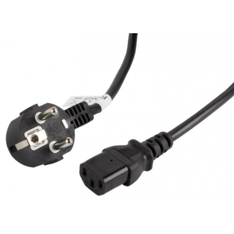 Lanberg - Power cable - CEE 7 / 7 (M) angled to IEC 60320 C13 - 10 A - 3 m - black - 0