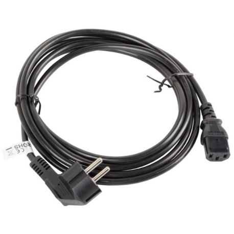 Lanberg - Power cable - CEE 7 / 7 (M) angled to IEC 60320 C13 - 10 A - 3 m - black - 1