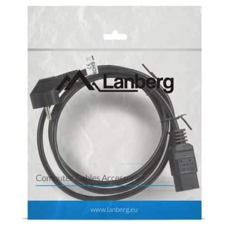 Lanberg - Power cable - CEE 7 / 7 (M) angled to IEC 60320 C19 - 16 A - 1.8 m - black - 3