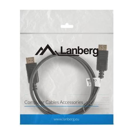 Lanberg - DisplayPort cable - DisplayPort (M) latched to DisplayPort (M) latched - DisplayPort 1.2 - 300 V - 1 m - 4K support - black - 4