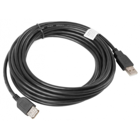 Lanberg - USB extension cable - USB (M) to USB (F) - USB 2.0 - 5 m - black - 1