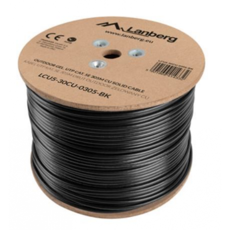 Lanberg - Bulk cable - 305 m - UTP - CAT 5e - black, RAL 9004 - 0