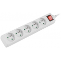 Lanberg - Power strip - input: CEE 7 / 7 - output connectors: 5 (CEE 7 / 5) - 1.5 m - white