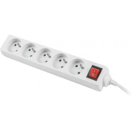 Lanberg - Power strip - input: CEE 7 / 7 - output connectors: 5 (CEE 7 / 5) - 1.5 m - white - 2