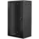 Lanberg - Rack cabinet - wall mountable - black, RAL 9004 - 22U - 19"