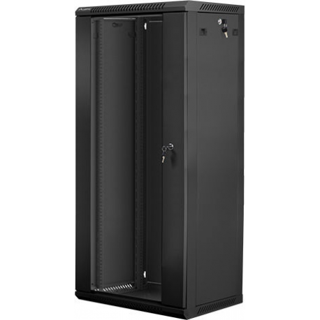 Lanberg - Rack cabinet - wall mountable - black, RAL 9004 - 27U - 19" - 0