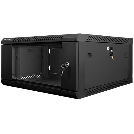 Lanberg - Rack cabinet - wall mountable - black, RAL 9004 - 4U - 19" - 0