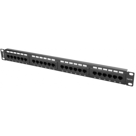 Lanberg PPU5-1024-B - Patch panel - RJ-45 X 24 - black, RAL 9004 - 1U - 19" - 0