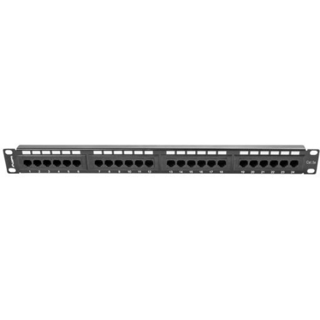 Lanberg PPU5-1024-B - Patch panel - RJ-45 X 24 - black, RAL 9004 - 1U - 19" - 3