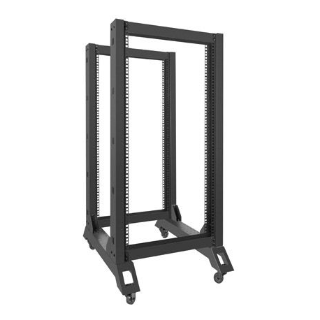 Lanberg - Rack open frame - black - 22U - 19" - 2