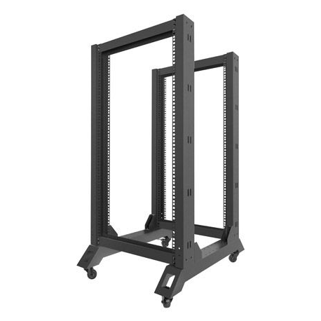 Lanberg - Rack open frame - black - 22U - 19" - 3